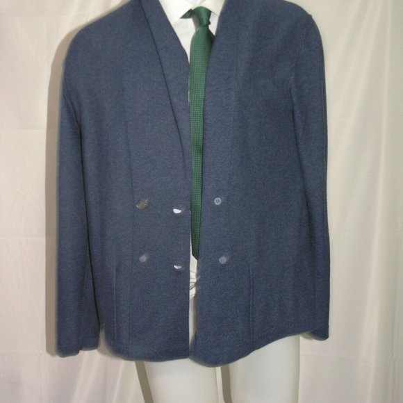 Ralph Lauren Purple Label Blue 100% Cashmere Sweater Jacket XL NWT